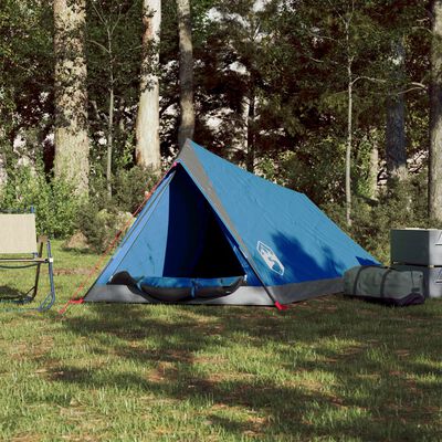 vidaXL Tenda da Campeggio per 2 Persone Blu Impermeabile