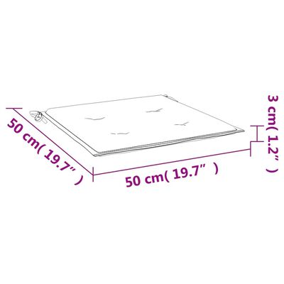 vidaXL Cuscini per Sedia 6 pz Motivo a Foglie 50x50x3 cm in Tessuto