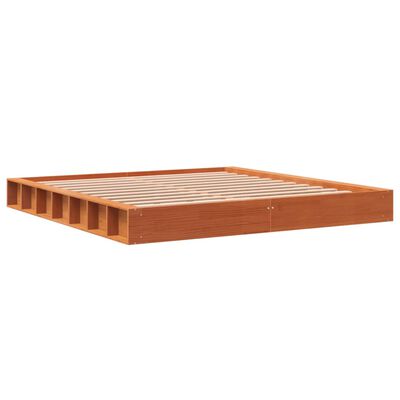 vidaXL Giroletto senza Materasso Marrone Cera 180x200 cm Legno di Pino