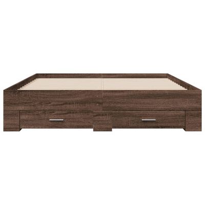 vidaXL Giroletto Cassetti Rovere Marrone 160x200 cm Legno Multistrato