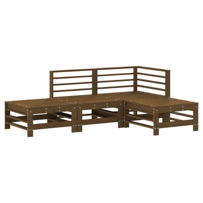 vidaXL Set Salotto da Giardino 4 pz ambra in Legno Massello di Pino