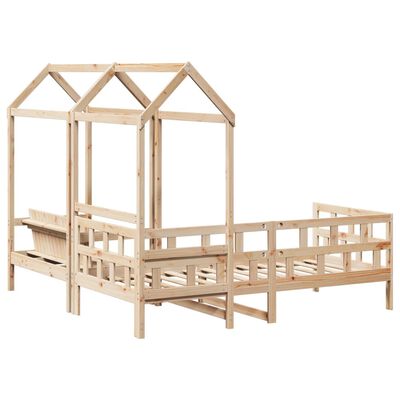 vidaXL Set Dormeuse con Tetto 90x200cm Legno Massello di Pino