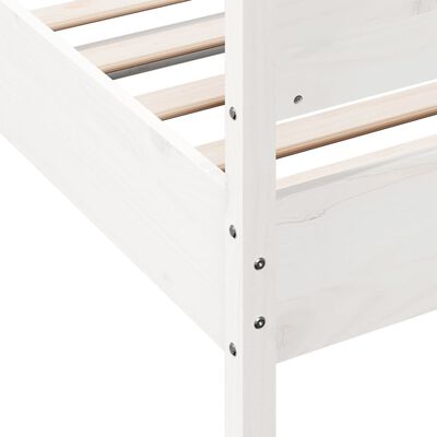 vidaXL Giroletto senza Materasso Bianco 90x200 cm Legno Massello Pino