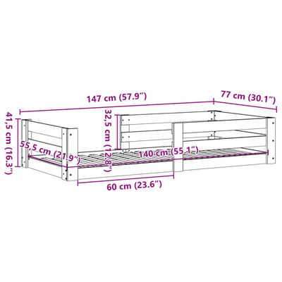 vidaXL Letto senza Materasso Marrone Cera 70x140 cm in Legno di Pino