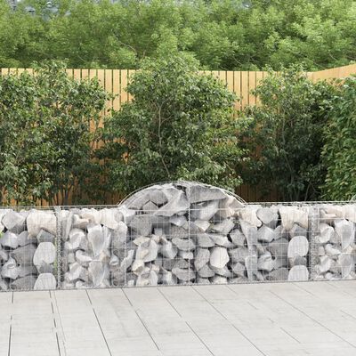 vidaXL Cesti Gabbioni ad Arco 5 pz 200x50x60/80 cm Ferro Zincato