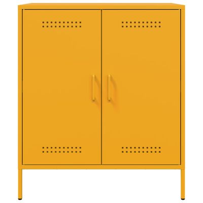 vidaXL Credenza Giallo Senape 68x39x79 cm in Acciaio