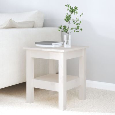 vidaXL Tavolino da Salotto Bianco 35x35x40 cm Legno Massello di Pino