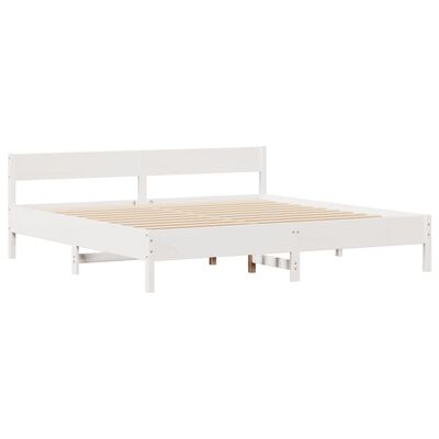 vidaXL Giroletto senza Materasso Bianco 200x200 cm Legno Massello Pino