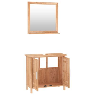 vidaXL Set Mobili da Bagno 2pz in Legno Massello di Noce