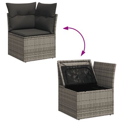 vidaXL Set Divano da Giardino 5 pz con Cuscini Grigio in Polyrattan