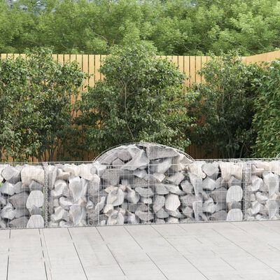 vidaXL Cesti Gabbioni ad Arco 10 pz 200x50x60/80 cm Ferro Zincato