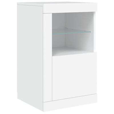 vidaXL Credenza con Luci LED Bianca 163x37x67 cm