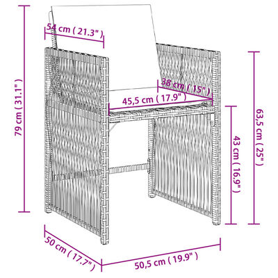 vidaXL Sedie da Giardino con Cuscini 4 pz Nere in Polyrattan