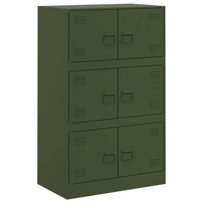 vidaXL Credenza Verde Oliva 67x39x107 cm in Acciaio