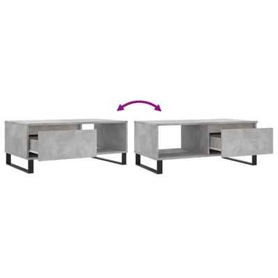 vidaXL Tavolino Salotto Grigio Cemento 90x50x36,5 cm Legno Multistrato