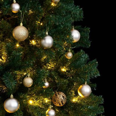 vidaXL Albero Natale Incernierato con 300 LED e Palline 240 cm