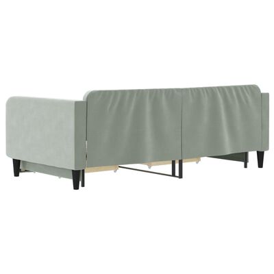 vidaXL Divano Letto Estraibile Cassetti Grigio Chiaro 100x200 Velluto