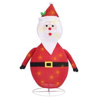 vidaXL Figura Decorativa Babbo Natale con LED Tessuto Lusso 60 cm