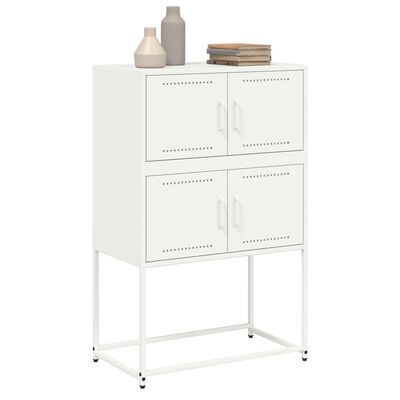 vidaXL Credenza Bianca 68,5x38,5x107 cm in Acciaio