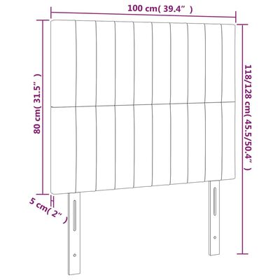 vidaXL Testiere 2 pz Grigio Chiaro 100x5x78/88 cm in Velluto