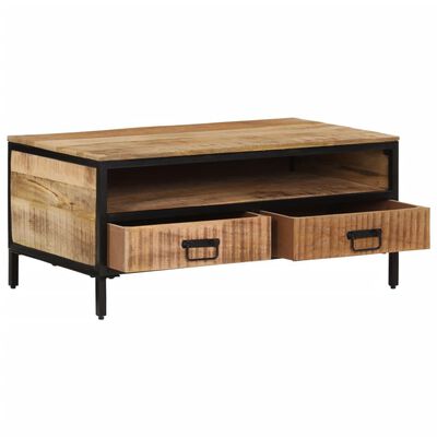 vidaXL Tavolino da Salotto 90x50x30 cm Legno Massello di Mango Grezzo