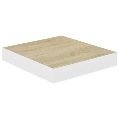 vidaXL Scaffali a Parete 2 pz Rovere e Bianco 23x23,5x3,8 cm in MDF