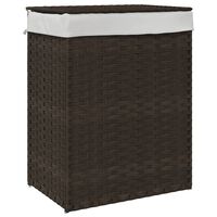 vidaXL Cesto Biancheria Coperchio Marrone Scuro 46x33x60 cm Polyrattan