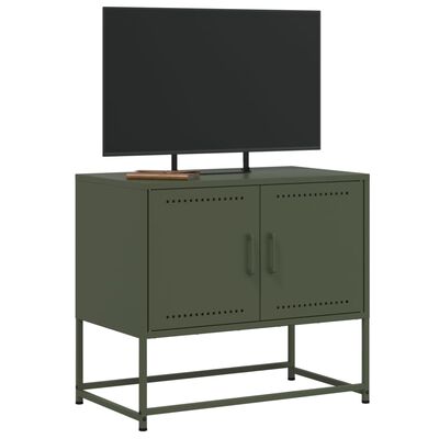 vidaXL Mobile TV Verde Oliva 68,5x39x60,5 cm in Acciaio