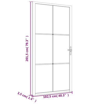 vidaXL Porta Interna 102,5x201,5 cm Bianco Opaco in Vetro e Alluminio