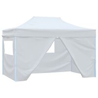 vidaXL Gazebo Professionale Pieghevole 4 Pareti 3x4m Acciaio Bianco