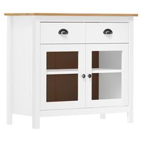 vidaXL Credenza Hill Bianca 90x40x80 cm in Legno Massello di Pino