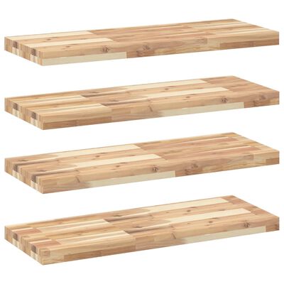 vidaXL Mensole da Parete 4 pz 80x30x4 cm Legno Acacia Non Trattato