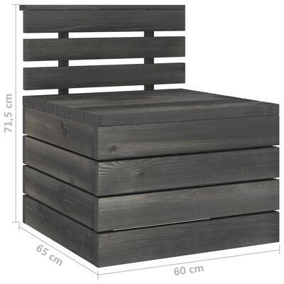 vidaXL Set Divani da Giardino su Pallet 6 pz Legno Pino Grigio Scuro