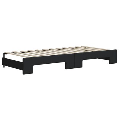 vidaXL Divano Letto Estraibile con Cassetti Nero 100x200 cm in Tessuto