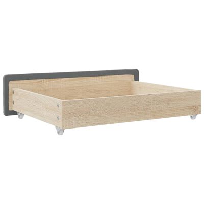 vidaXL Cassetti da Letto 2pz Grigio Scuro Legno Multistrato e Tessuto