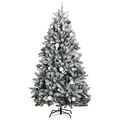 vidaXL Albero Natale Incernierato con 300 LED e Palline 180 cm