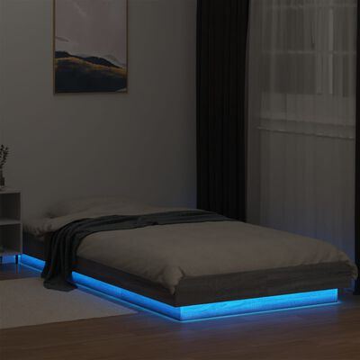 vidaXL Giroletto con Luci LED Grigio Sonoma 90x200cm Legno Multistrato