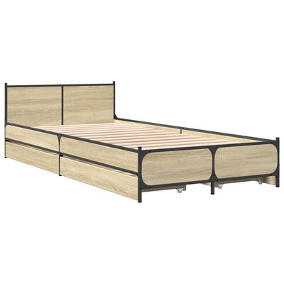 vidaXL Giroletto Cassetti Rovere Sonoma 100x200 cm Legno Multistrato