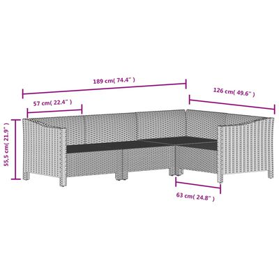 vidaXL Set Divani da Giardino 7 pz con Cuscini in Polyrattan Grigio