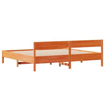 vidaXL Letto senza Materasso Marrone Cera 200x200 cm in Legno di Pino