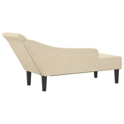 vidaXL Chaise Longue con Cuscini Crema in Tessuto