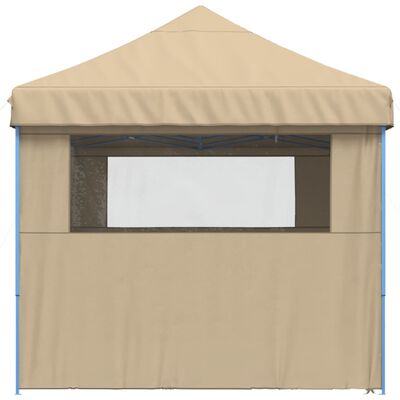 vidaXL Tendone per Feste Pieghevole Pop-Up con 4 Pareti Beige