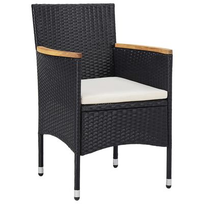 vidaXL Set da Pranzo da Giardino 11 pz in Polyrattan Nero