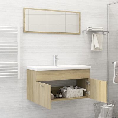 vidaXL Set Mobili da Bagno Rovere Sonoma in Truciolato