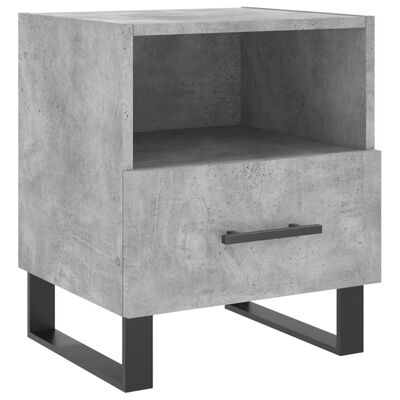 vidaXL Comodino Grigio Cemento 40x35x47,5 cm in Legno Multistrato