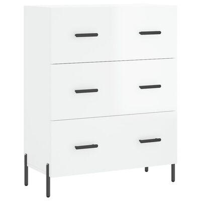 vidaXL Credenza Bianco Lucido 69,5x34x180 cm in Legno Multistrato