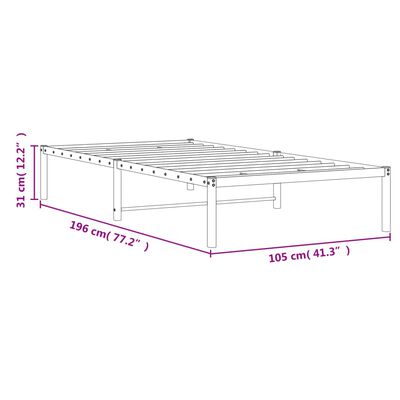 vidaXL Giroletto in Metallo Nero 100x190 cm