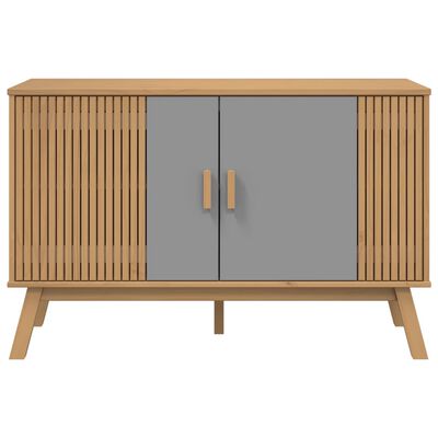 vidaXL Credenza OLDEN Grigia e Marrone 114x43x73,5 cm Massello di Pino