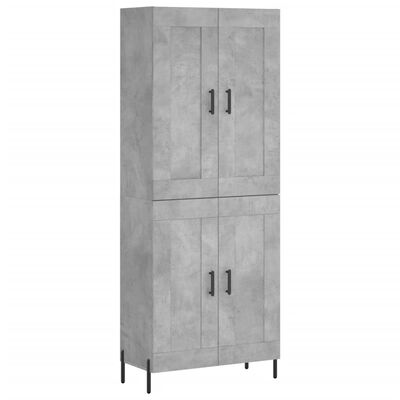 vidaXL Credenza Grigio Cemento 69,5x34x180 cm in Legno Multistrato