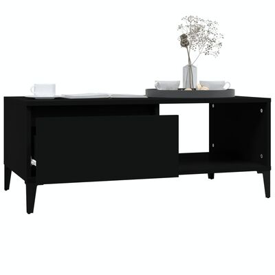 vidaXL Tavolino da Salotto Nero 90x50x36,5 cm in Legno Multistrato